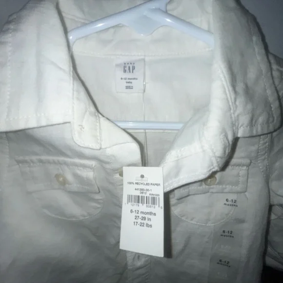 NWT GAP White Toddler Button-Up Shirt - Picture 2 of 4